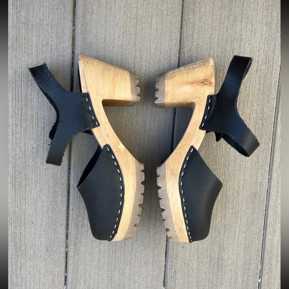 Mia Sofia Swedish Clogs Size 38 (US 7.5) Black